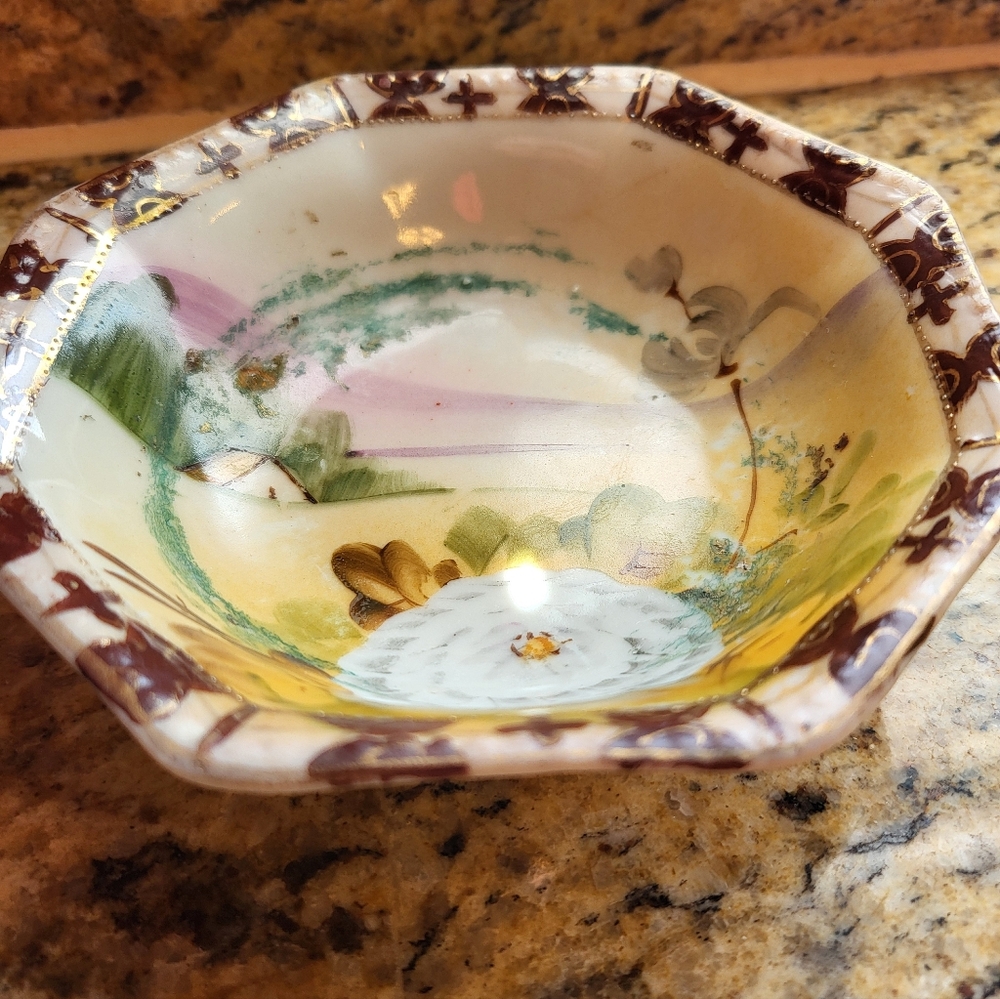 Antique Stamped Handpainted Nippon TE-OH 5.5 In Bowl - Picture 1 of 12